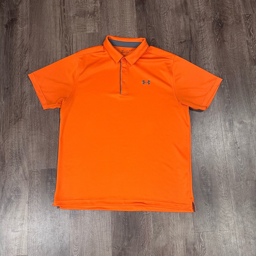 Under Armour Men's Orange Polo Shirt, size 2XL